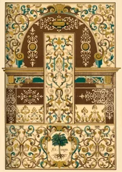 Pintura de teto e parede renascentista alemã, 1898.