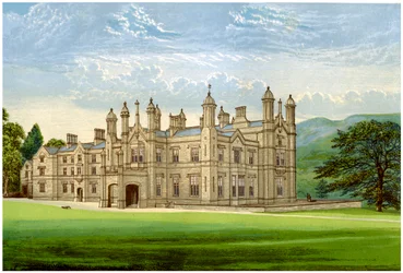 Glanusk Park, Brecknockshire, País de Gales, casa do Barão Bailey, c1880
