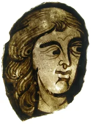 Fragmento de vidro, francês, século XIII-XIV.
