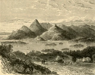 Porto de Glengariff e baía de Bantry do hotel de Eccles, 1898.
