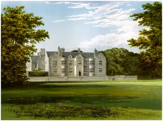Glynde Place, Sussex, casa do visconde Hampden, c1880