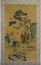 Deus da Longevidade Shoulao e menino, século XIX.