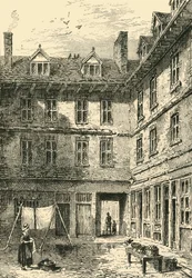 Goldsmiths House, Green Arbor Court, cerca de 1800, c1872.