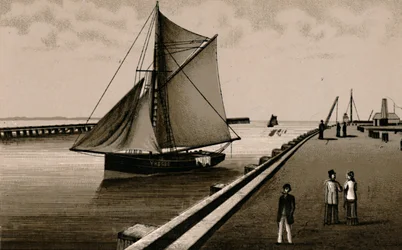 Cais de Gorleston, c1880.