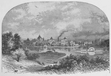 Prédios do governo na ilha de Wards, 1883