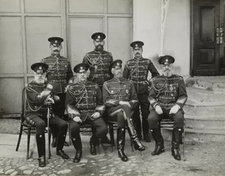 Grão-Duque Grão-Duque Nicholas Nikolaevich, o Velho da Rússia, Príncipe Vasilchikov e Conde Voron