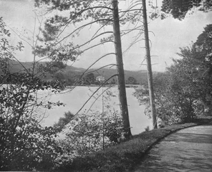 Ilha Verde, Lake George, Estado de Nova Iorque, EUA, c1900.