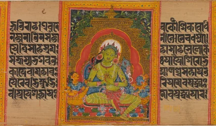 Green Tara, Folio de ... Manuscrito da Perfeição da Sabedoria, início do século XII.