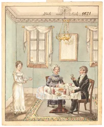 Cartão de saudação, 1821.