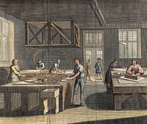 Vidro para esmerilar e polir chapa, 1760