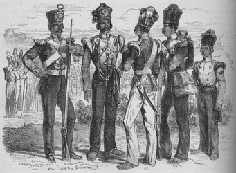 Grupo de sipaios, c1880