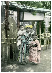 Grupo de crianças, Japão, 1904