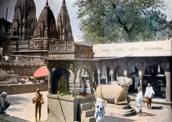 Poço de conhecimento de Gyan Bapi, Varanasi, Índia, c1890