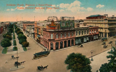 Havana: Prado, Neptuno e Hotel Plaza. Prado, Central Park e Plaza Hotel, c1910