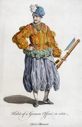 Hábito de um oficial alemão no século XVIII de 1588