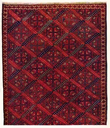 Metade de um tapete Ersari Turkoman, c1700