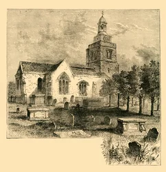 Igreja Paroquial de Hammersmith, em 1820, c1878.