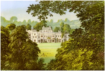 Hampton Court, Herefordshire, casa da família Arkwright, c1880