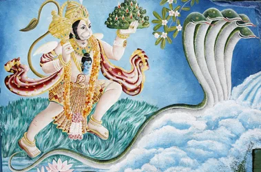 Deus macaco hanumano. Pashupatinah, Kathmandu, Nepal