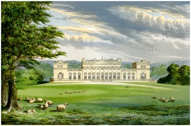 Harewood House, Yorkshire, casa do conde de Harewood, c1880