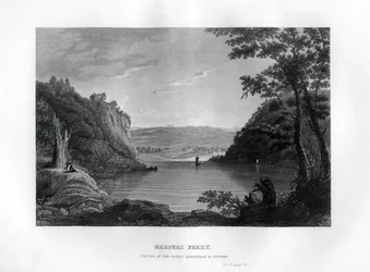 Harpers Ferry, junção dos rios Shenandoah e Potomac, West Virginia, EUA, 1855