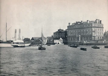 Harwich - o cais e o Great Eastern Hotel, 1895