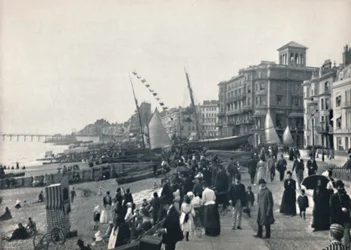 Hastings - A frente, mostrando o cais, 1895