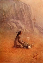 Ele acendeu o cachimbo e o colocou na boca do esqueleto, 1914.