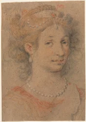 Cabeça de uma mulher, anos 1600.