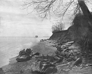 Em direção à costa, lago Michigan, EUA, c1900.