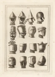 Capacetes dos grandes selos dos reis e barões