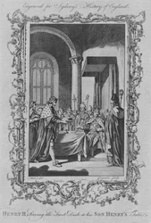 Henrique II servindo o primeiro prato à mesa de seu filho Henrys, 1773.