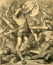 Aqui, abrindo caminho através do anfitrião normando, c1890.