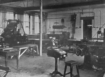 Heriot-Watt College, Edimburgo - Departamento de Máquinas de Impressão, 1909.