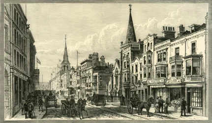 Rua principal, Southampton, 1898.