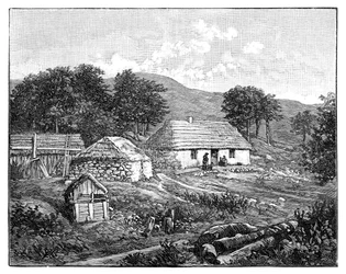 Chalés nas montanhas em Lochaber, Escócia, 1900