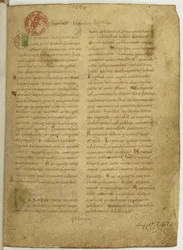 História da Grã-Bretanha por Nennins. Primeira página do manuscrito, do século 11
