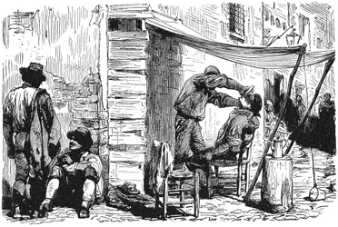 História da Roma Antiga. A Barbearia de Roma na cidade velha