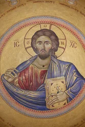 Igreja do Santo Sepulcro, Tecto do Catholicon, Mosaico Cristo Pantocrator, Jerusalém, Israel