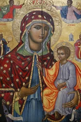 Igreja do Santo Sepulcro, O catolicismo ortodoxo grego, Virgem Maria e ícone da criança, Jerusalém, Israel