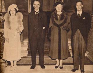 Lar Novamente - o Rei, a Rainha, com o Sr. e a Sra. Chamberlain, 1938, 1938