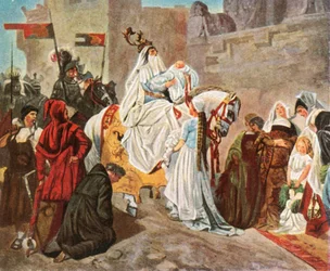 Regresso a casa de Eberhard de Württemberg após a batalha de Döffingen, 1388, 1936.