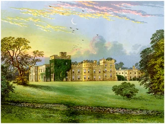 Hornby Castle, Yorkshire, casa do duque de Leeds, c1880.