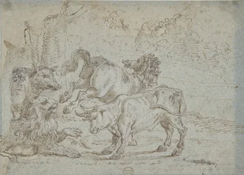 Cavalo, Touro, Leão e Javali, século XVII.