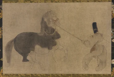 Cavalo e Atendente, período Momoyama, 1568-1615.