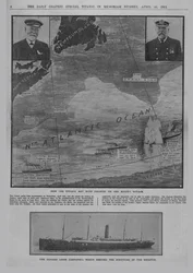 Como o Titanic teve um desastre ... e o navio Cunard Carpathia ..., 20 de abril de 1912.