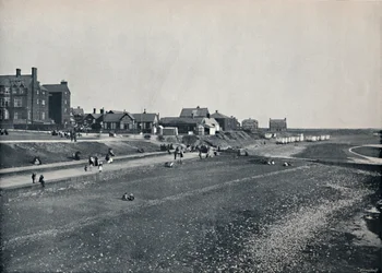 Hunstanton - a frente e a praia, 1895