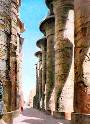 Hypostyle Hall, Templo Karnak, Luxor, Egito, Século 20