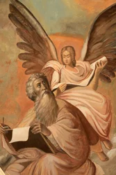 Ícone no mosteiro de Aghiou Pavlou no Monte Athos Saint Matthew Grece