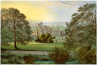 Ilam Hall, Staffordshire, casa da família Hanbury, c1880